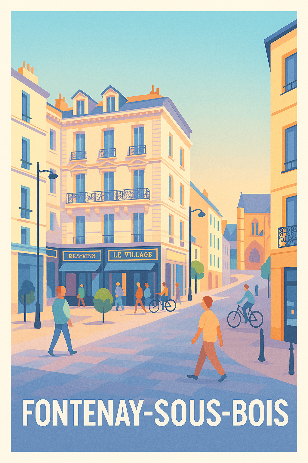 Val-de-Marne France Pas de Cadre / 20 × 30cm Affiche Fontenay-sous-Bois - Charme et vie de quartier animée