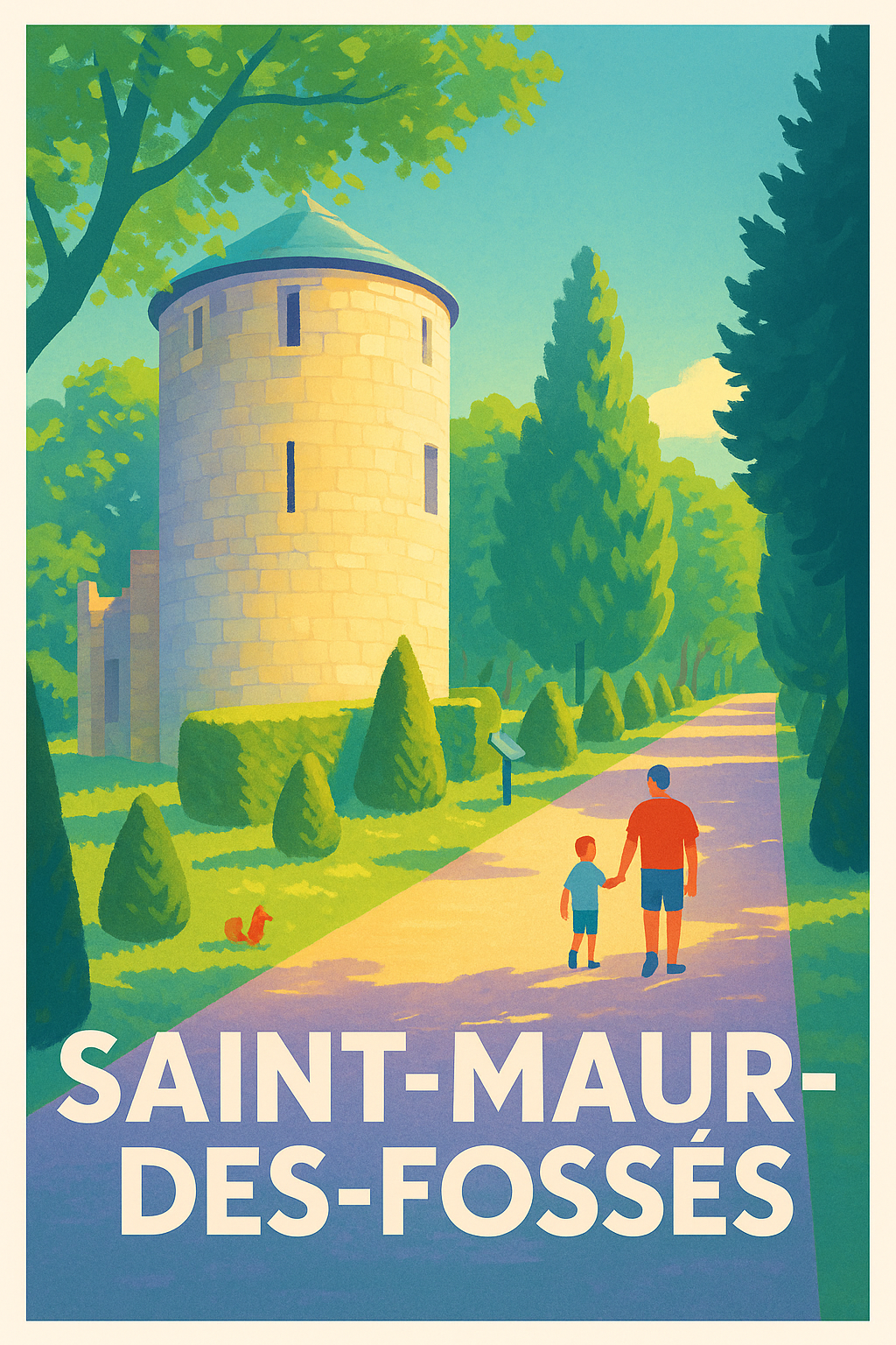 Val-de-Marne France Pas de Cadre / 20 × 30cm Affiche Saint-Maur-des-Fossés - Promenade au cœur de la nature
