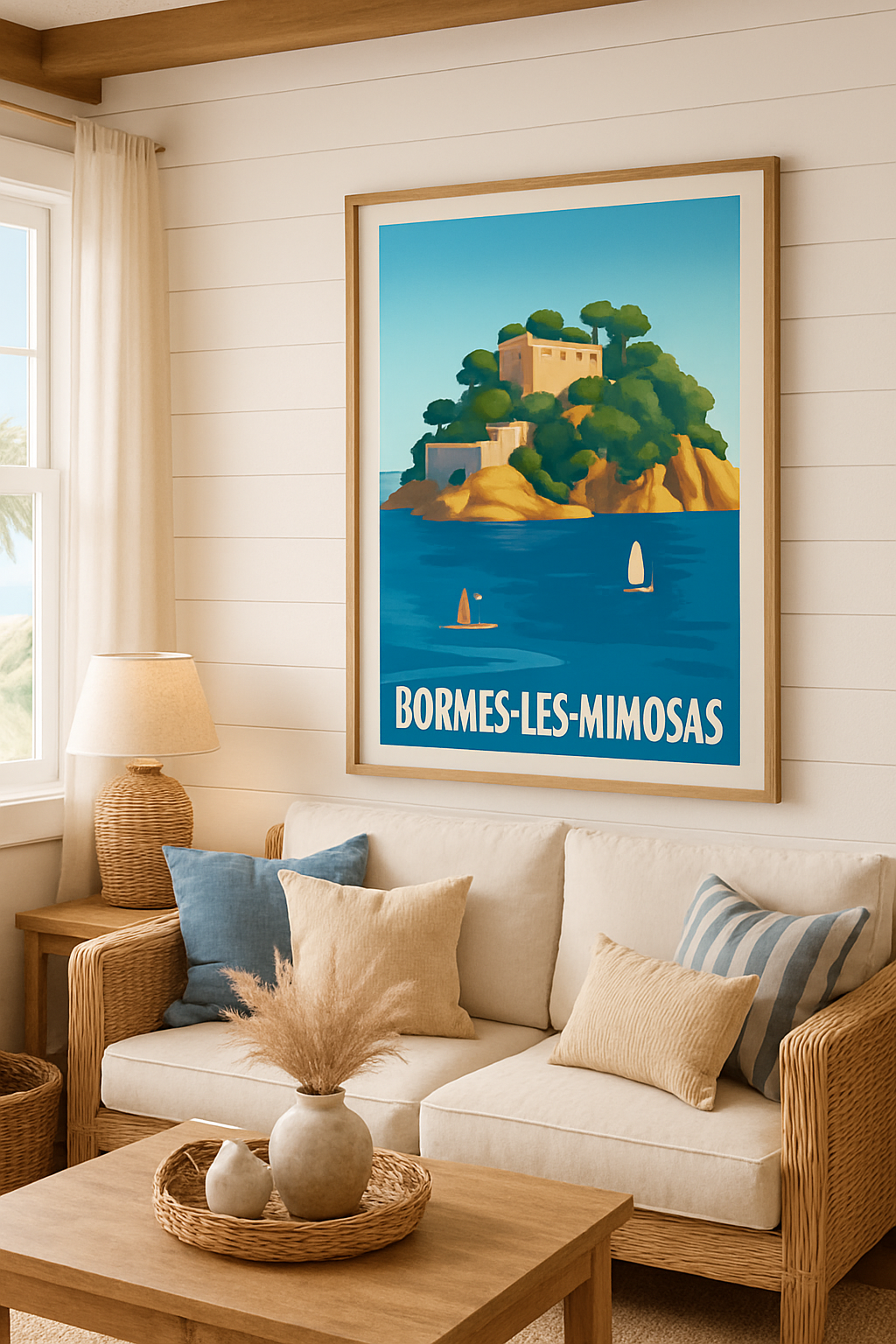 Affiche Bormes-les-Mimosas — Évasion en Méditerranée · poster d'art de Bormes-les-Mimosas