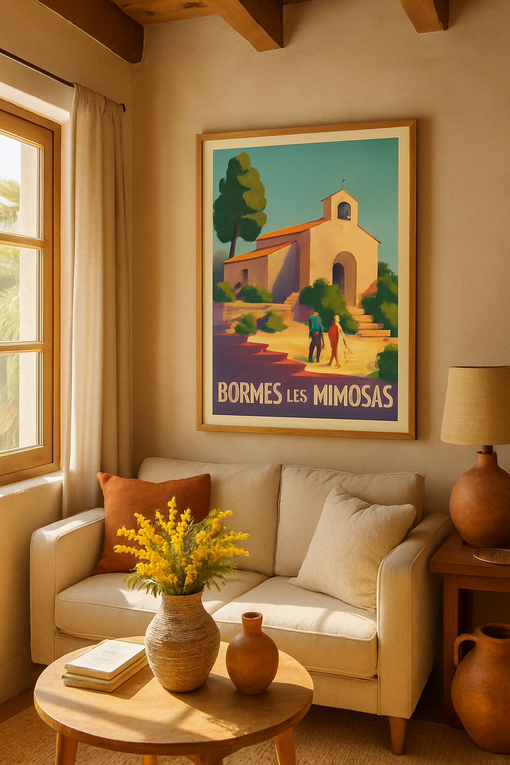 Affiche Bormes-les-Mimosas — L'escapade provençale authentique · poster d'art de Bormes-les-Mimosas