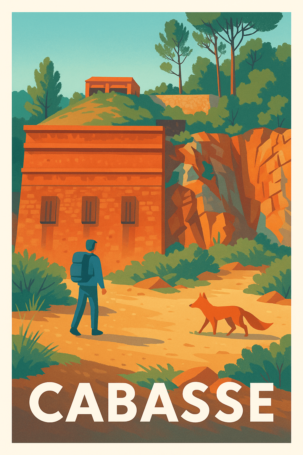 Var France Affiche de Cabasse - Évasion naturelle au cœur de la Provence