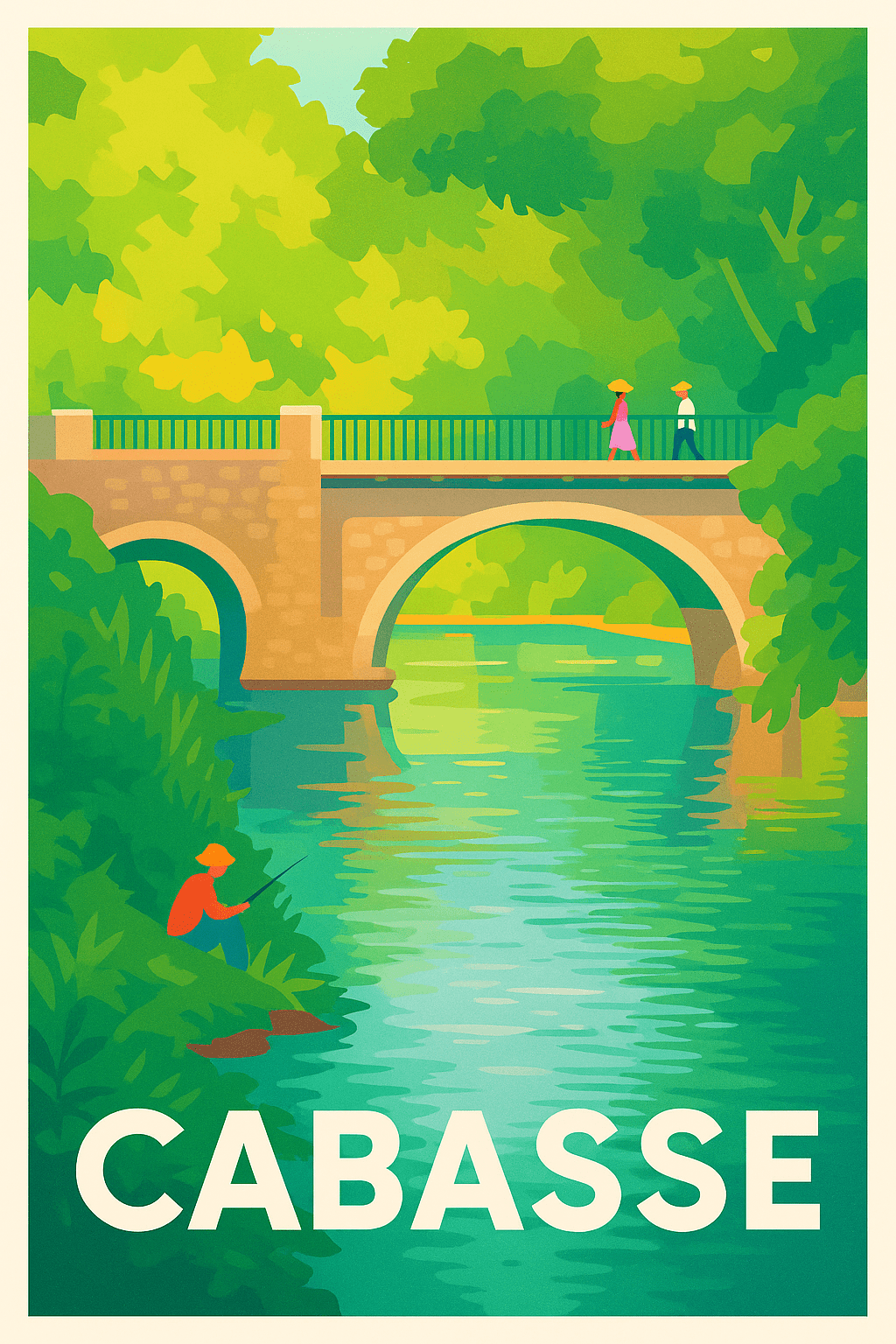 Var France Affiche de Cabasse - Sérénité au fil de l'eau