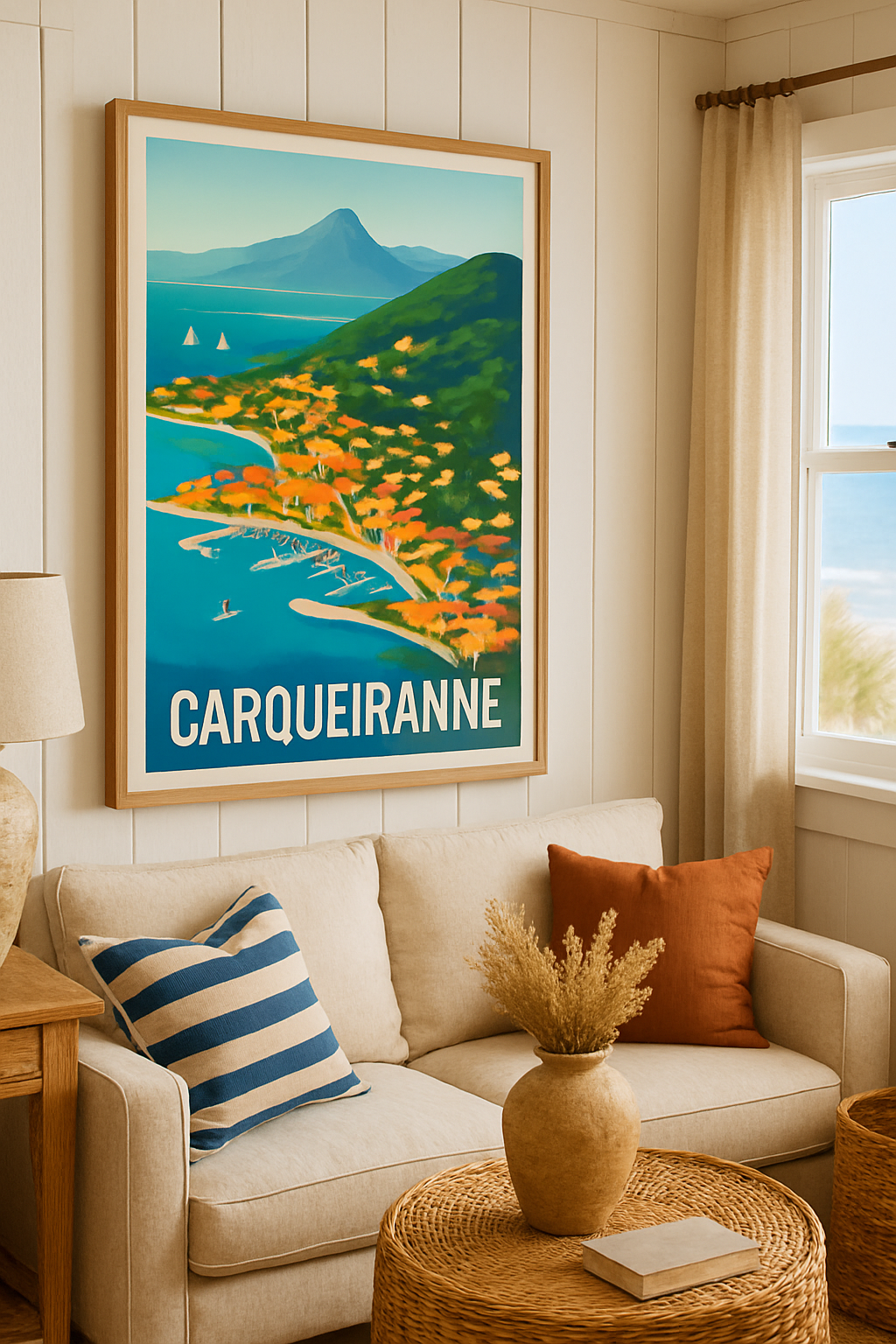 Affiche Carqueiranne — Charme méditerranéen et panorama côtier · poster d'art de Carqueiranne