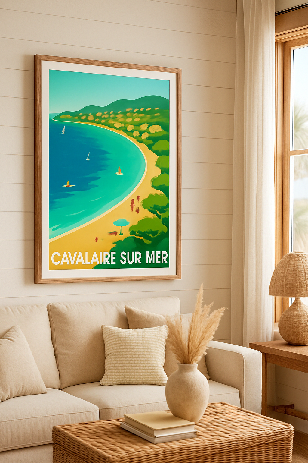 Affiche Cavalaire-sur-Mer — Escapade en bord de mer ensoleillée · poster d'art de Cavalaire-sur-Mer