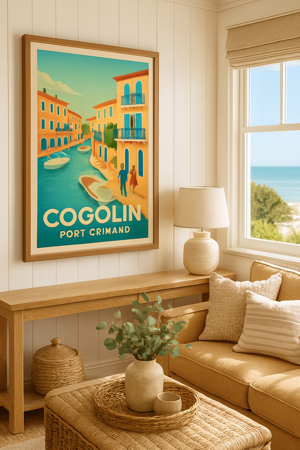 Affiche Cogolin — Charme et douceur au Port Grimaud · poster d'art de Cogolin