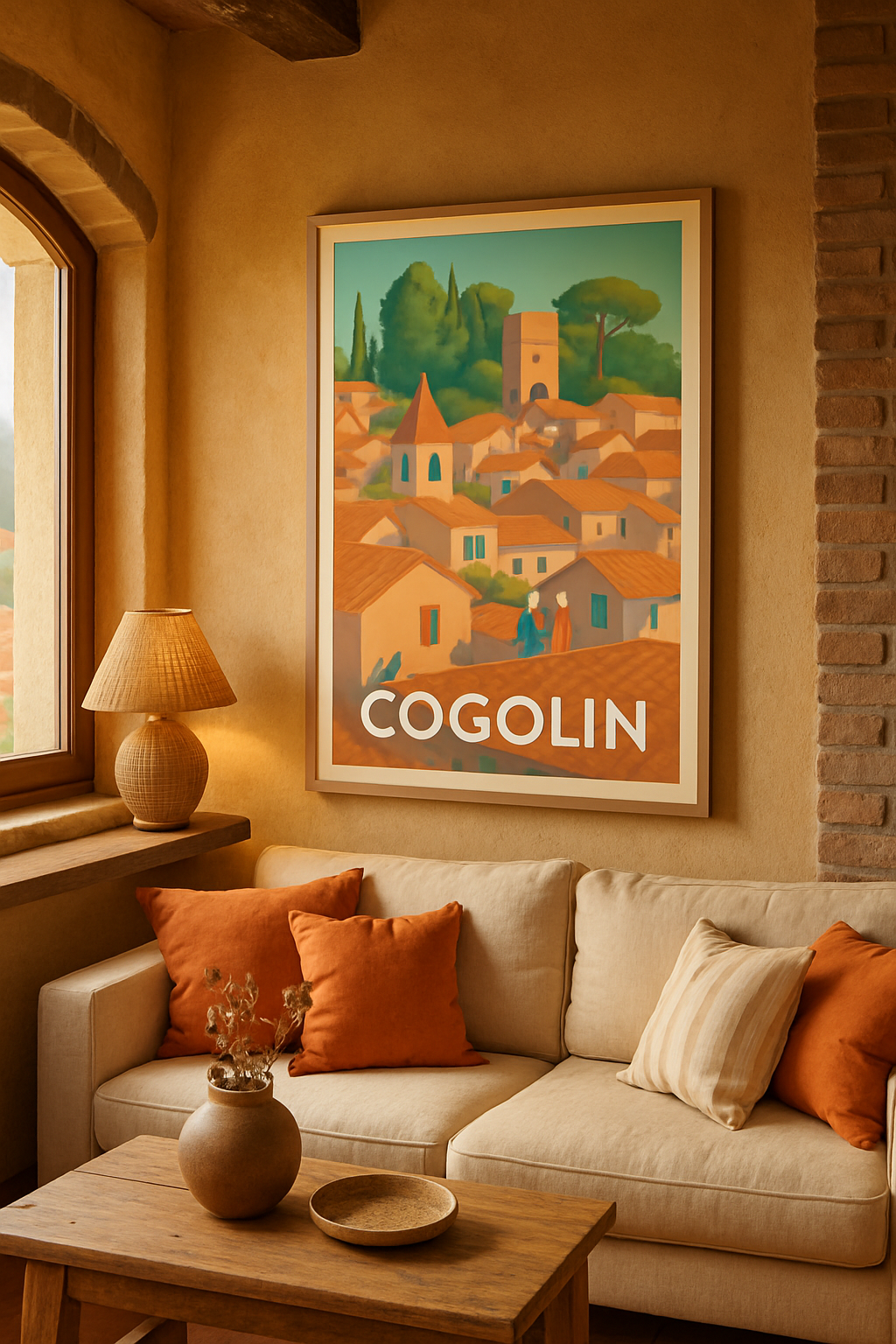 Affiche Cogolin — Village pittoresque du Sud · poster d'art de Cogolin