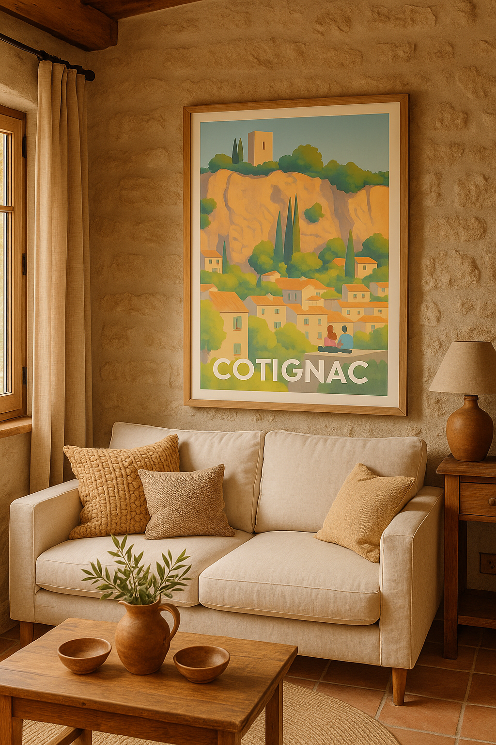 Affiche Cotignac — Charme Provençal au cœur de la nature · poster d'art de Cotignac
