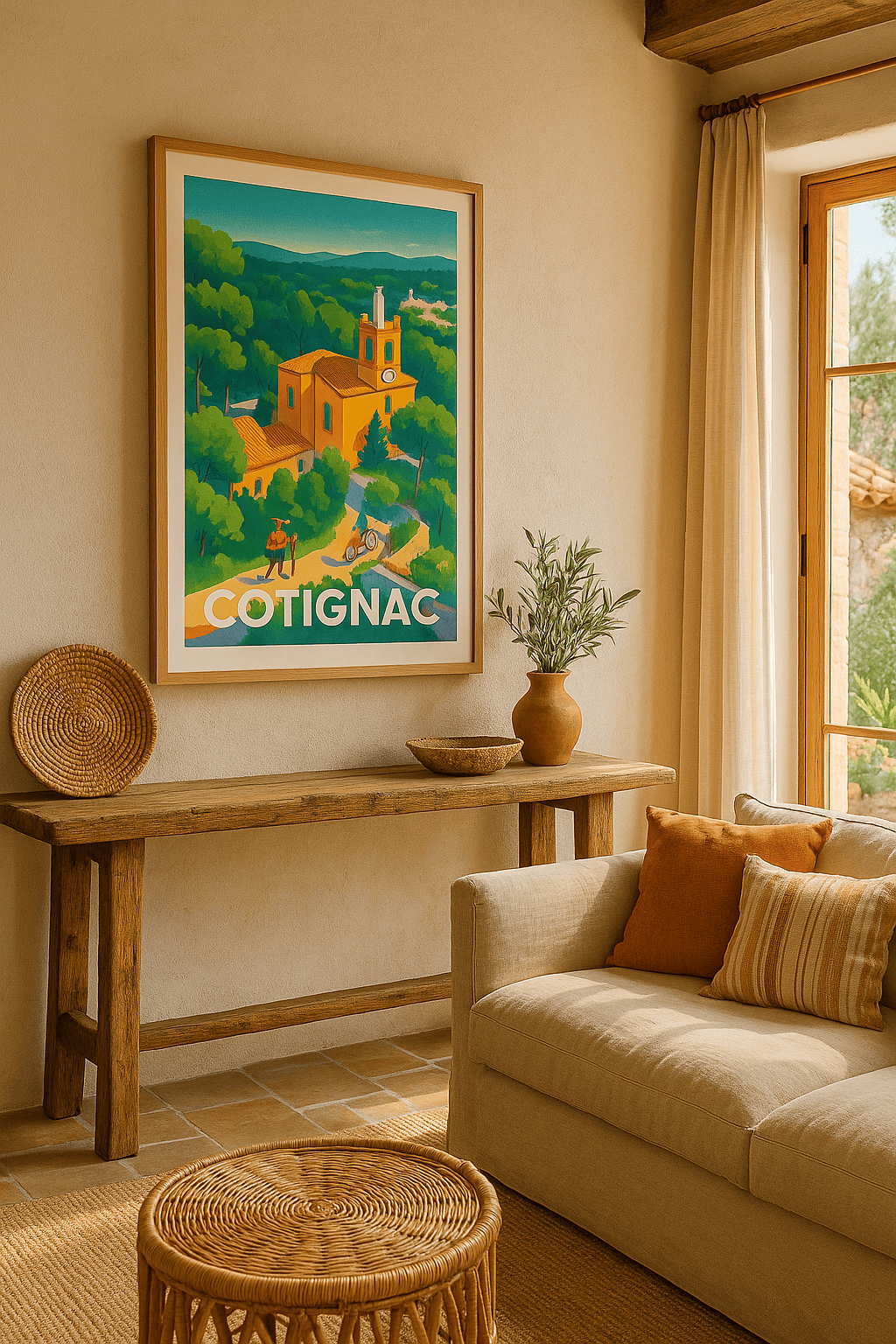 Affiche Cotignac — Charme Provençal et nature préservée · poster d'art de Cotignac