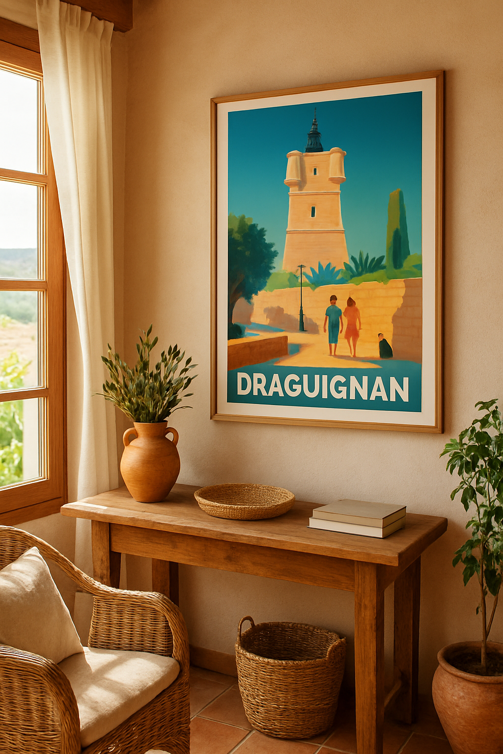 Var France Affiche de Draguignan - Promenade ensoleillée au cœur de la Provence