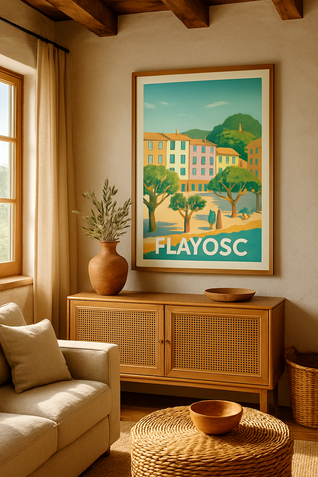 Affiche Flayosc — Charme Provençal et douceur de vivre · poster d'art de Flayosc