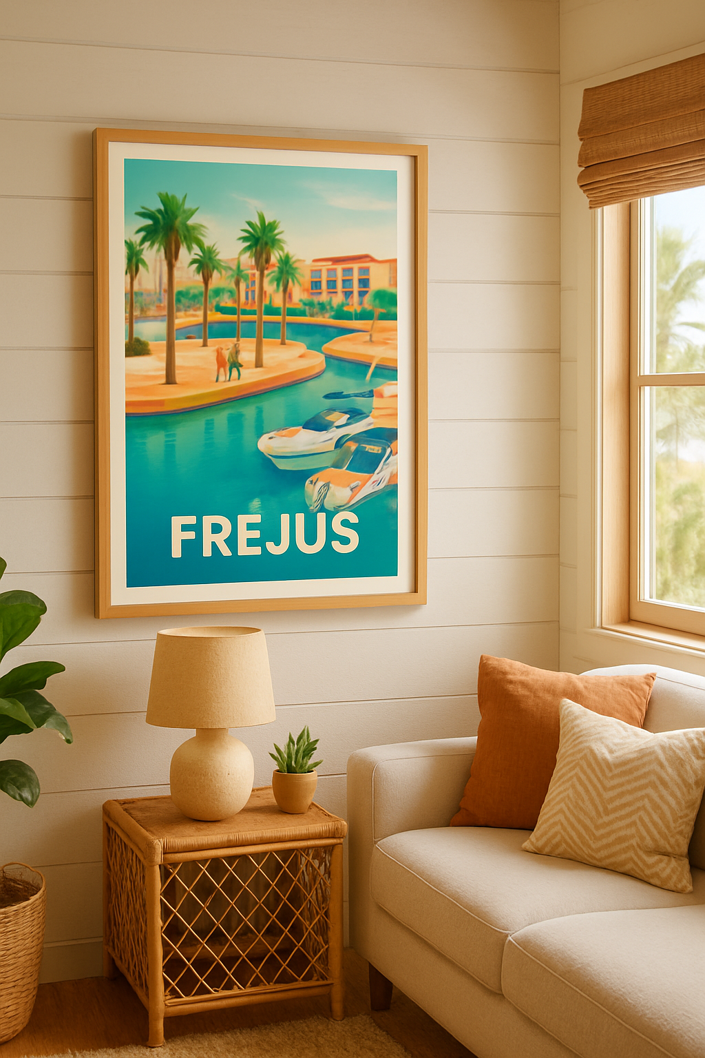 Affiche Fréjus — Évasion et douceur au bord de l'eau · poster d'art de Fréjus