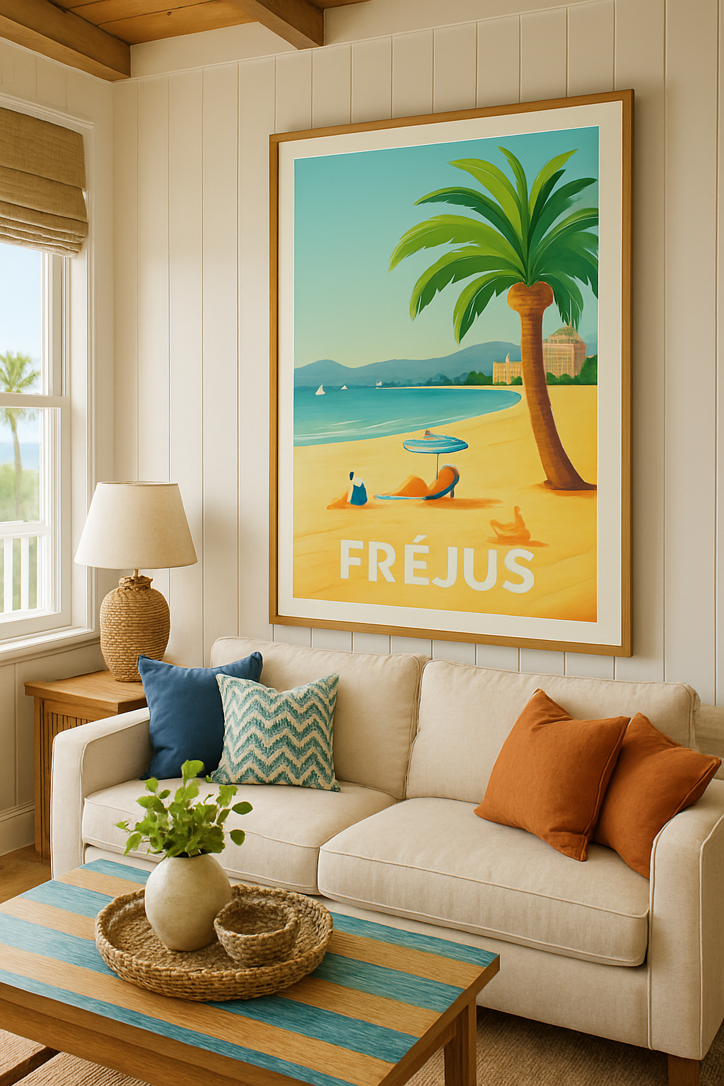 Affiche Fréjus — Évasion solaire en bord de mer · poster d'art de Fréjus