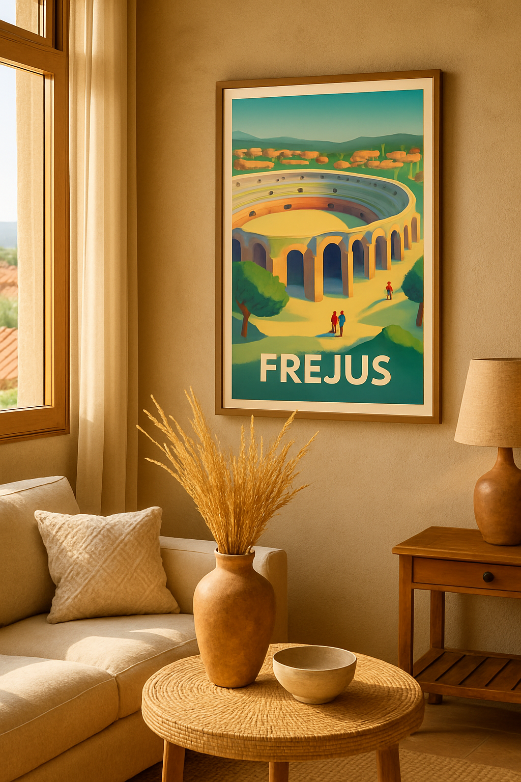 Affiche Fréjus — Lumières et histoire au cœur de la Provence · poster d'art de Fréjus