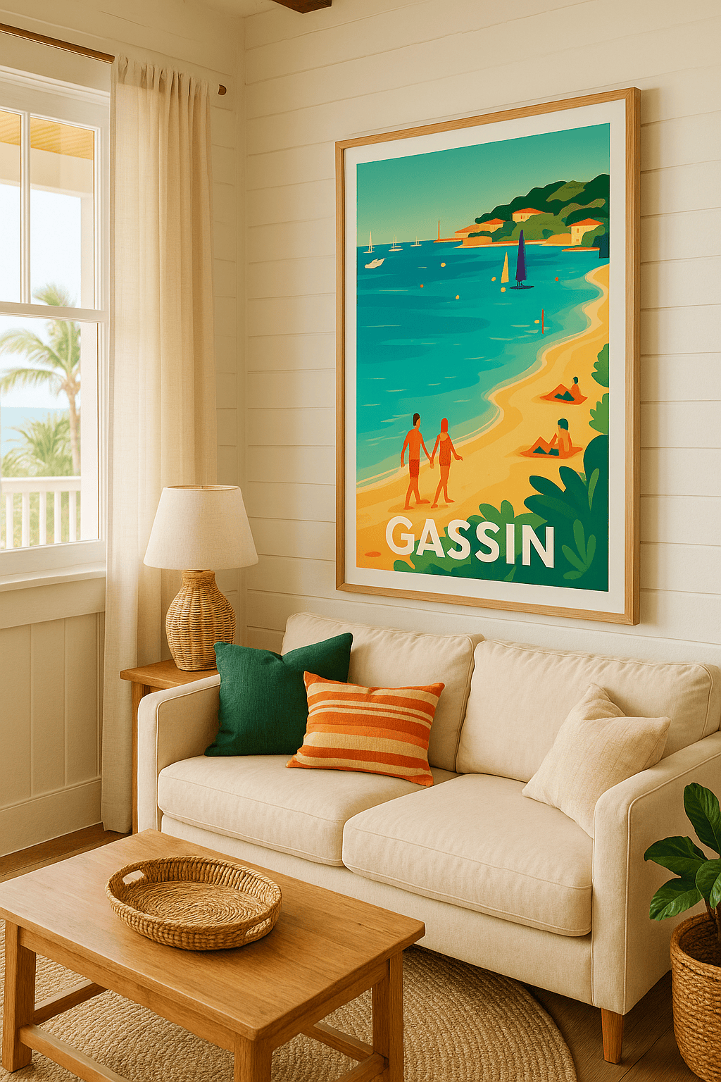 Affiche Gassin — Escapade ensoleillée au bord de la Méditerranée · poster d'art de Gassin