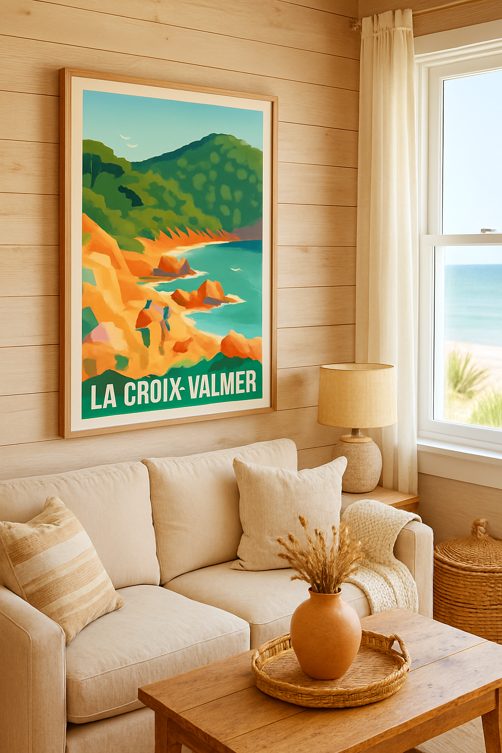 Affiche La Croix-Valmer — Balade pittoresque en bord de mer · poster d'art de La Croix-Valmer