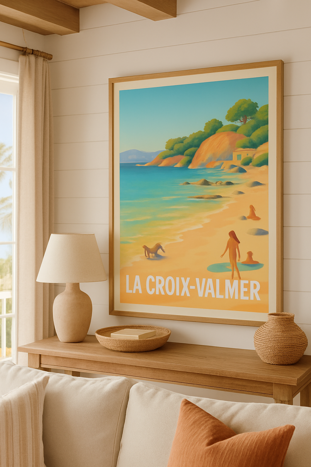 Affiche La Croix-Valmer — Plage et douceur de vivre méditerranéenne · poster d'art de La Croix-Valmer