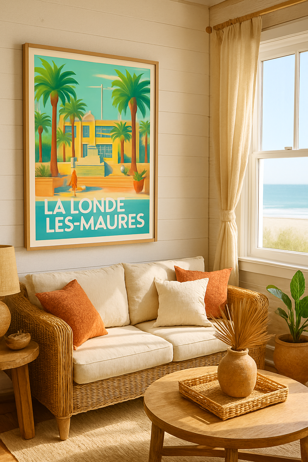 Affiche La Londe-les-Maures — Évasion en bord de mer ensoleillée · poster d'art de La Londe-les-Maures