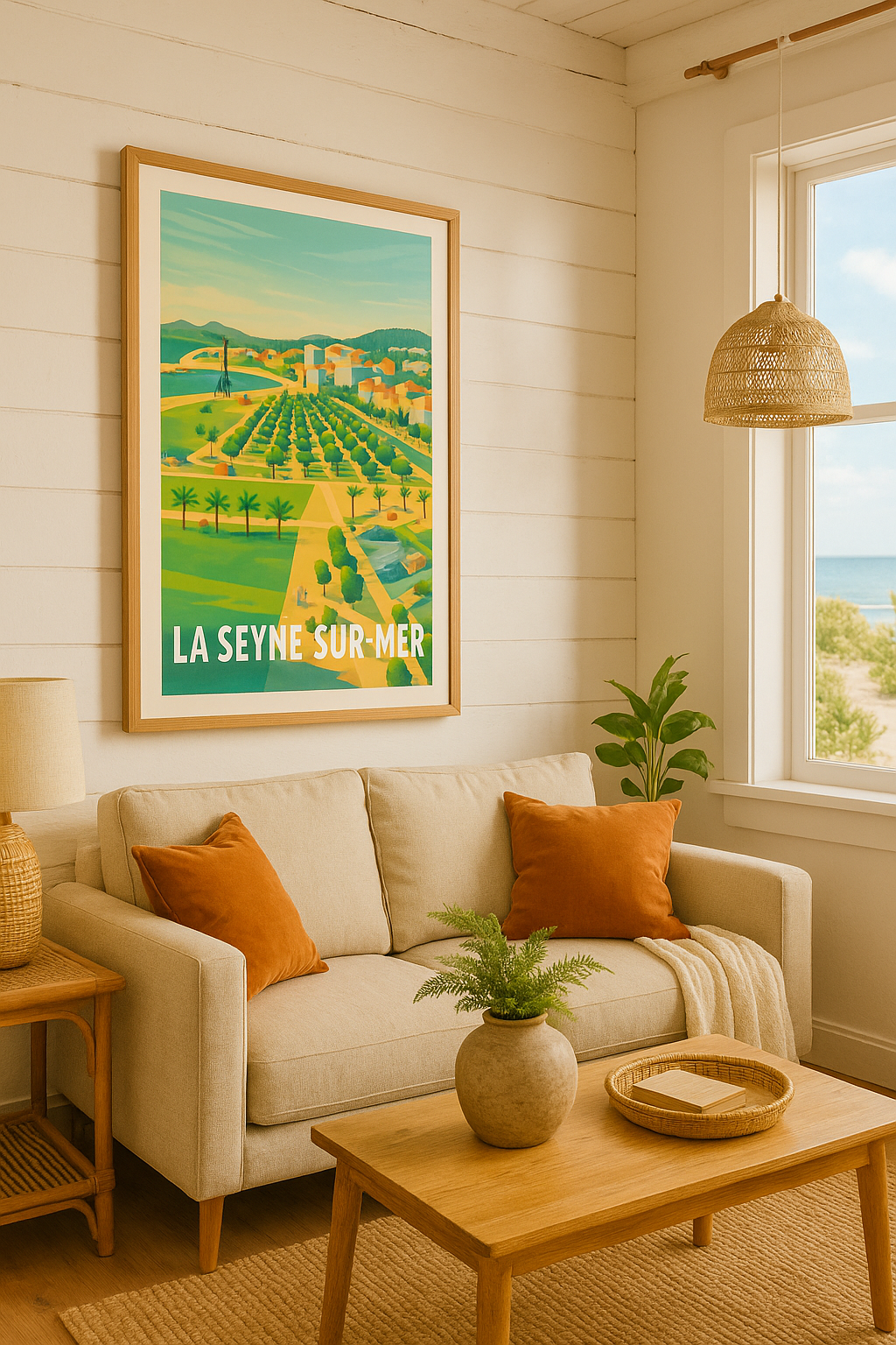 Affiche La Seyne-sur-Mer — Une escapade ensoleillée en bord de mer · poster d'art de La Seyne-sur-Mer