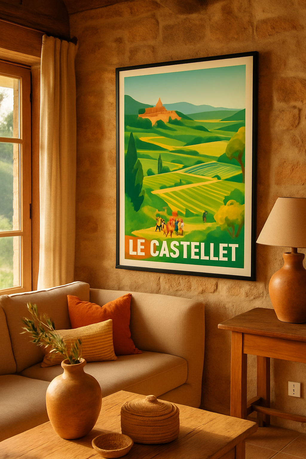 Affiche Le Castellet — Évasion à vélo au cœur des vignobles · poster d'art de Le Castellet