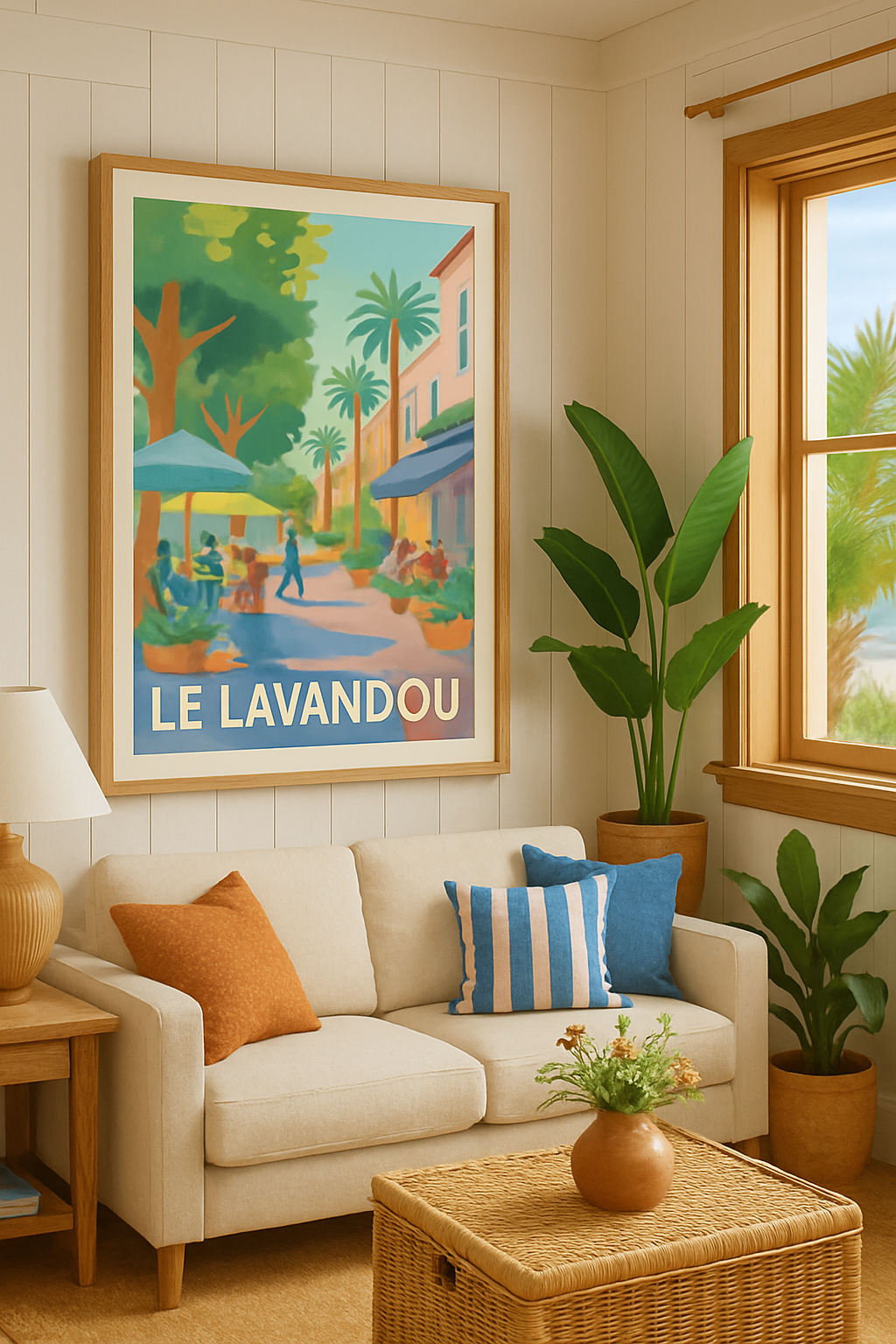 Affiche Le Lavandou — Promenade ensoleillée au cœur de la Méditerranée · poster d'art de Le Lavandou