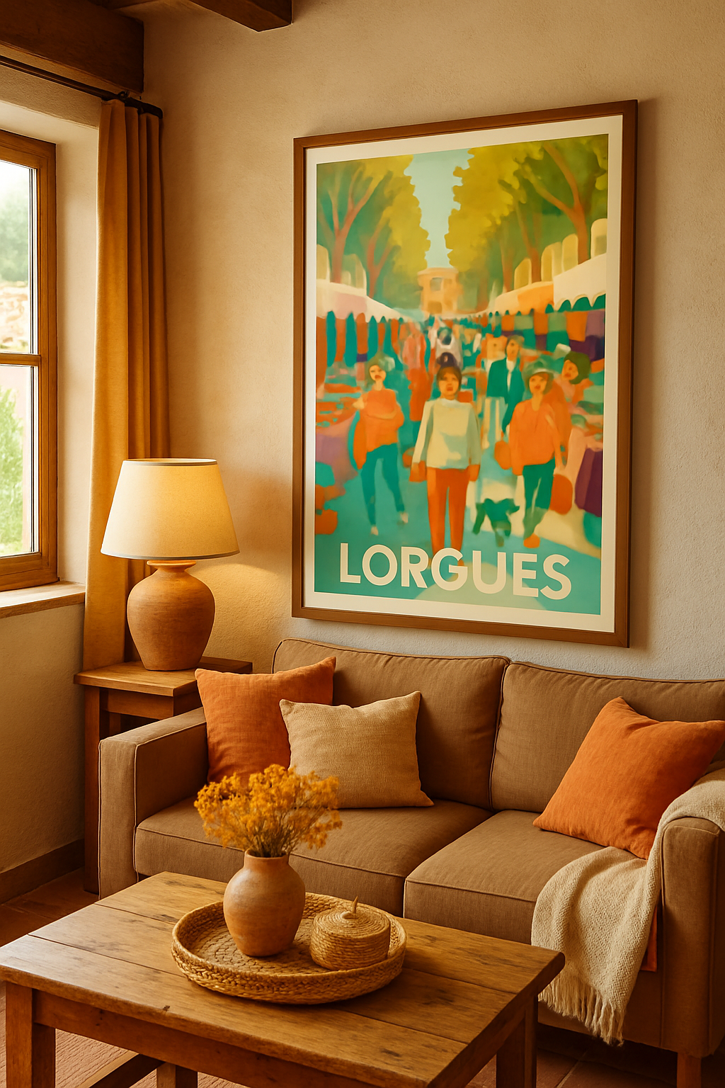 Affiche Lorgues — L'animation authentique du marché provençal · poster d'art de Lorgues