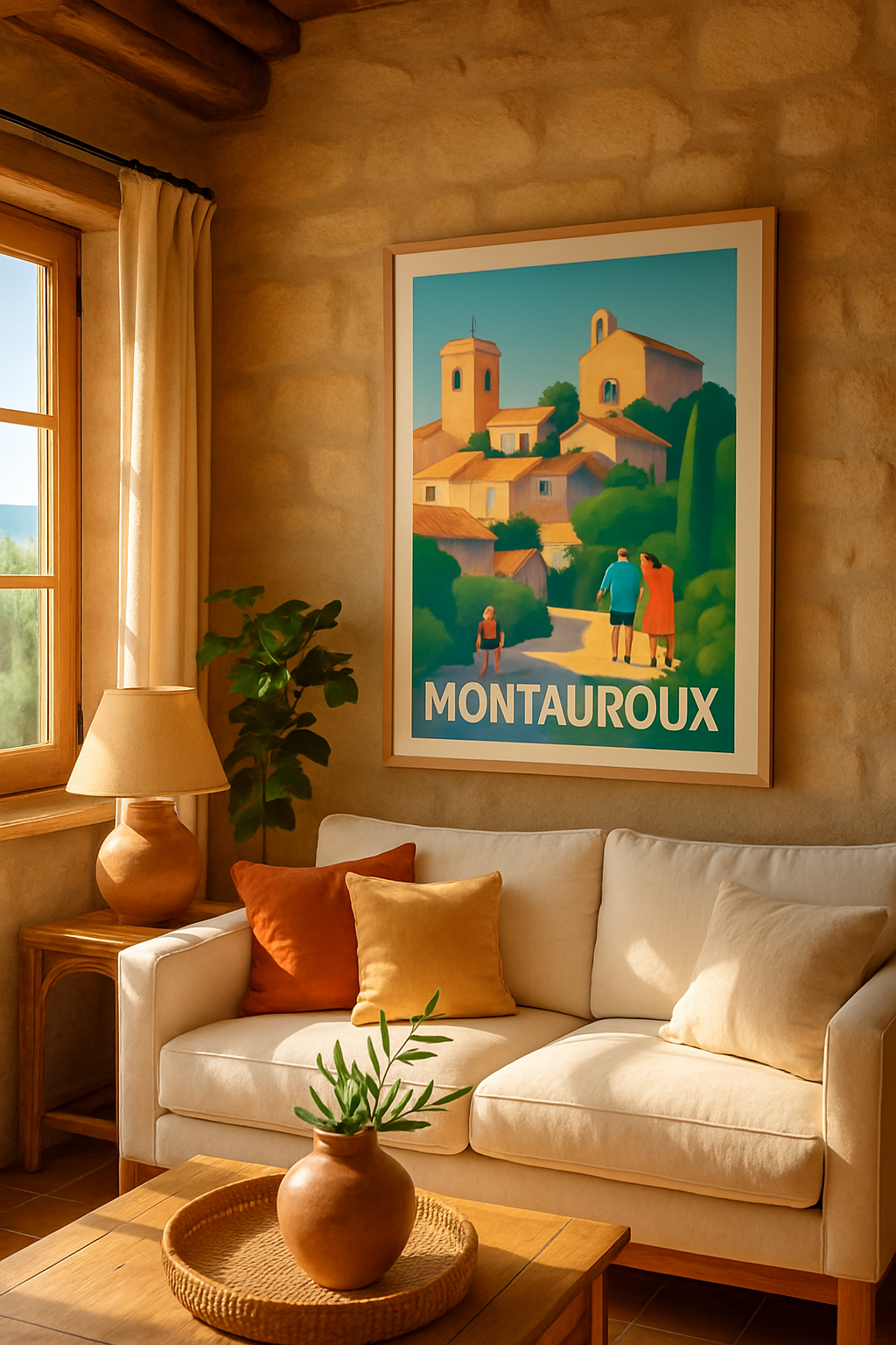 Affiche Montauroux — L'élégance d'un village provençal · poster d'art de Montauroux
