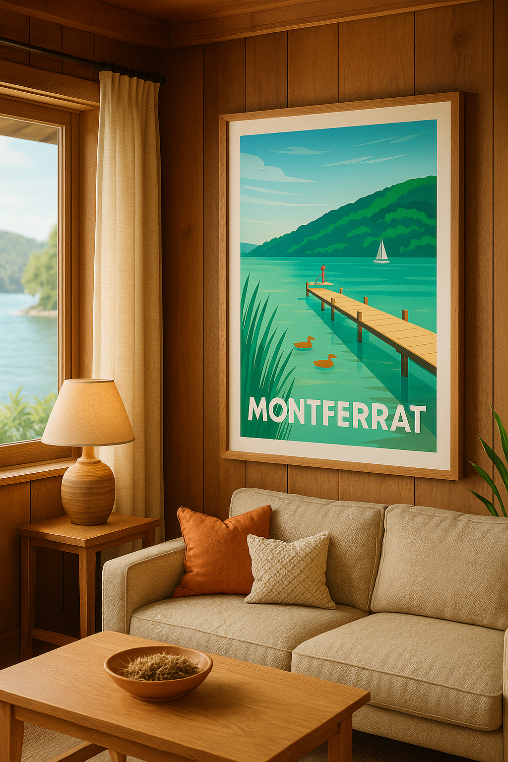 Affiche Montferrat — Escapade paisible au bord de l'eau · poster d'art de Montferrat