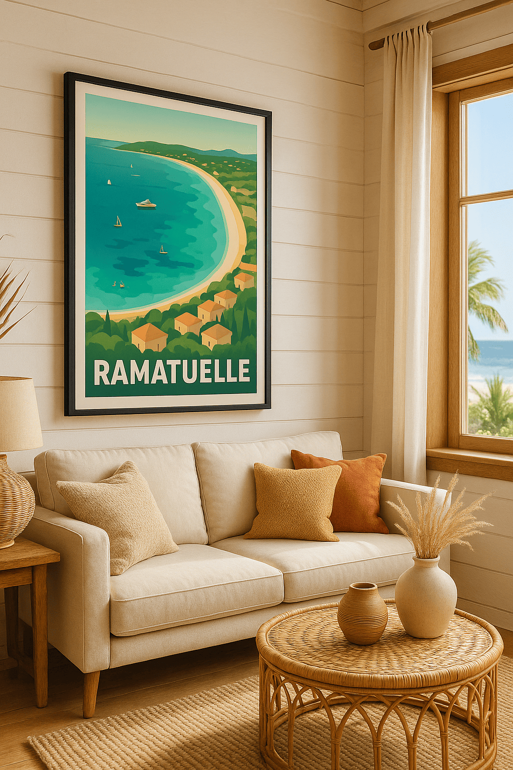 Affiche Ramatuelle — Évasion ensoleillée sur la côte d'azur · poster d'art de Ramatuelle