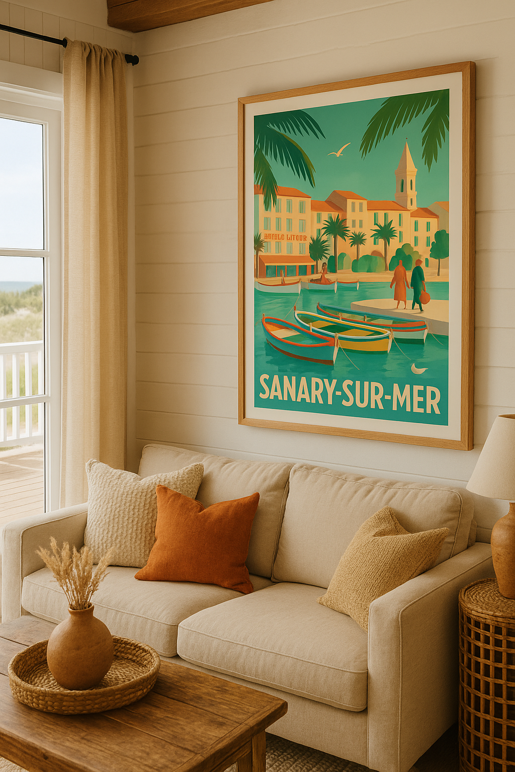Affiche Sanary-sur-Mer — Charme méditerranéen au bord de l'eau · poster d'art de Sanary-sur-Mer