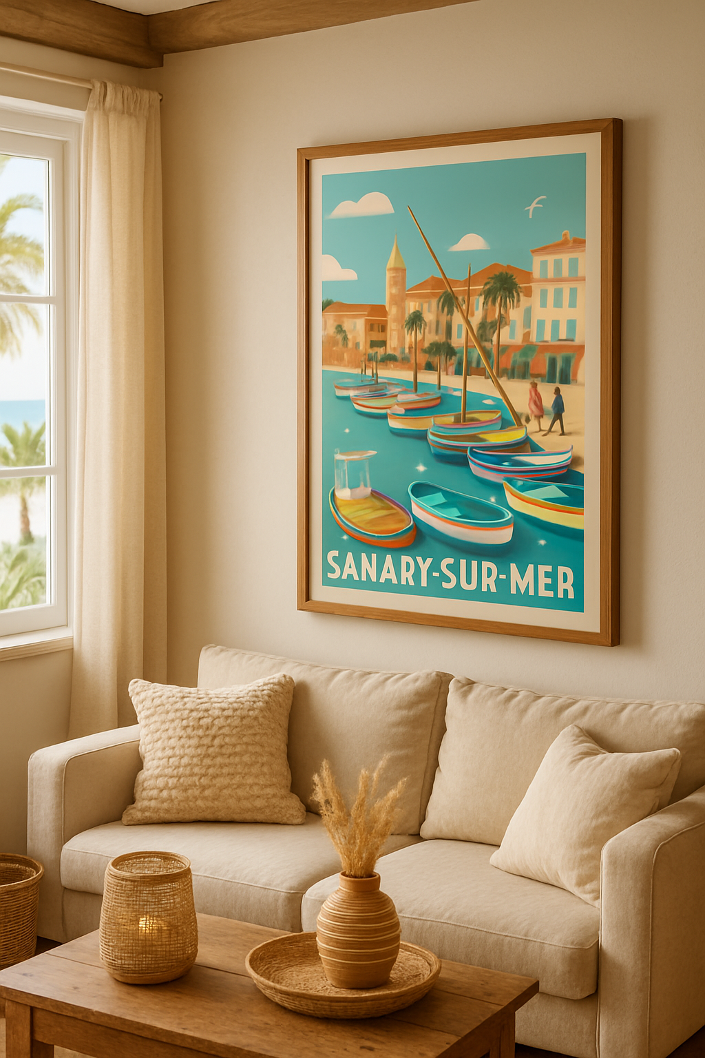 Affiche Sanary-sur-Mer — Escapade provençale au bord de l'eau · poster d'art de Sanary-sur-Mer