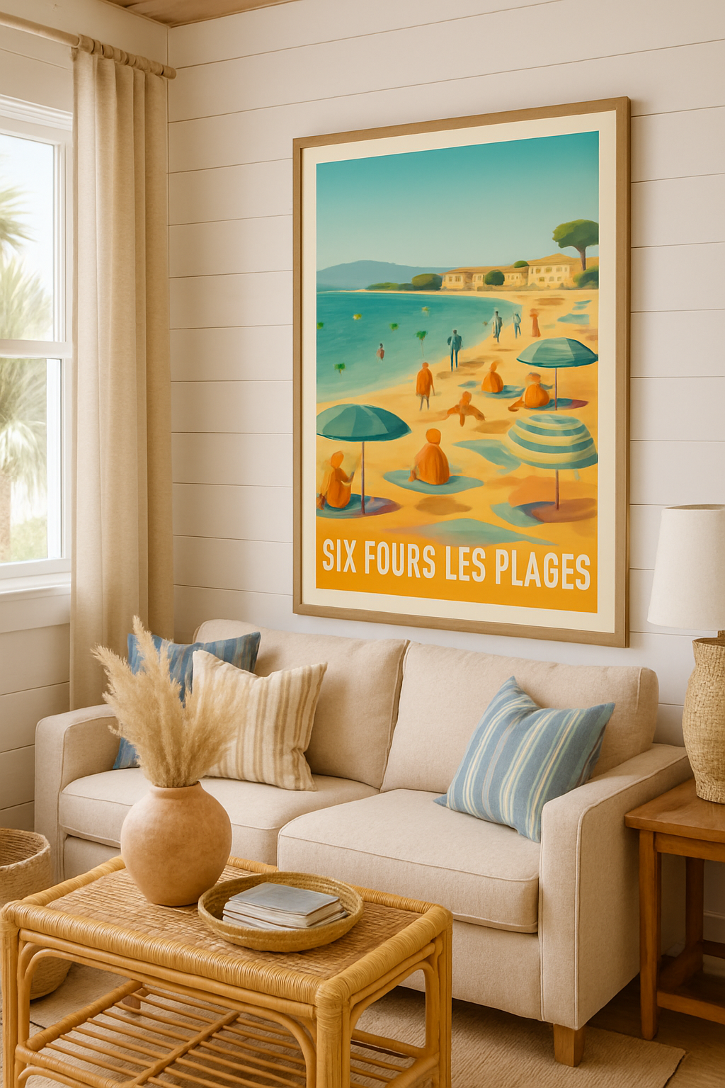 Affiche Six-Fours-les-Plages — Ambiance estivale et douceur méditerranéenne · poster d'art de Six-Fours-les-Plages
