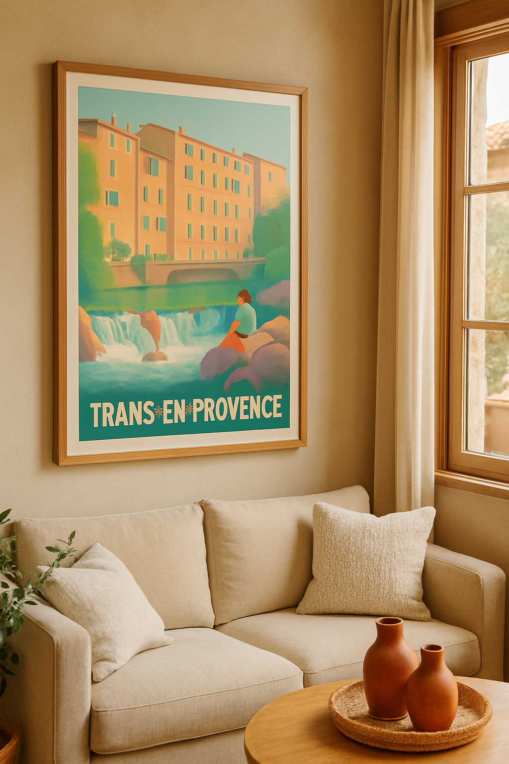 Affiche Trans-en-Provence — Sérénité au fil de l'eau · poster d'art de Trans-en-Provence