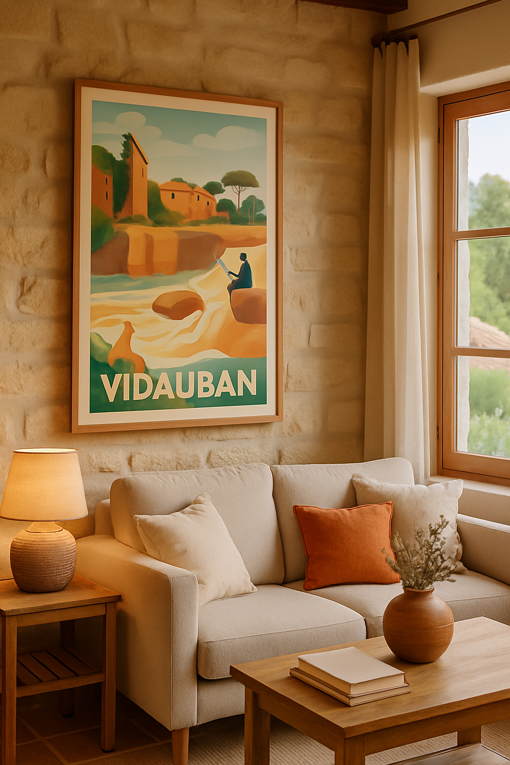 Affiche Vidauban — Évasion et détente au fil de l'eau · poster d'art de Vidauban