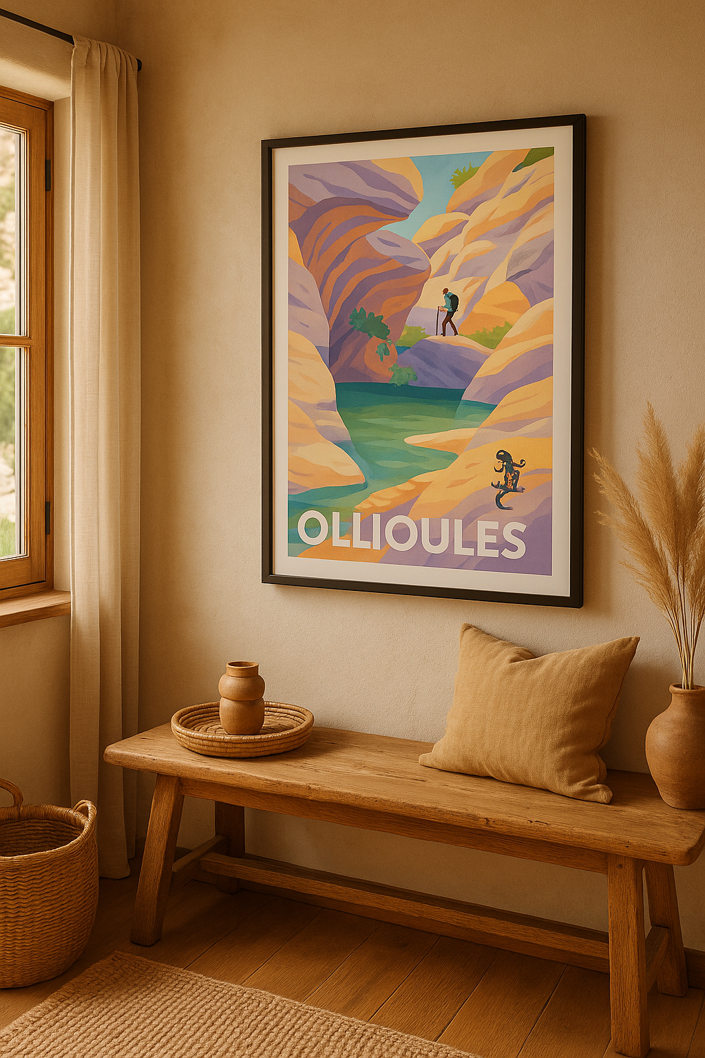 Affiche Ollioules — Aventure et nature au cœur des gorges · poster d'art de Ollioules
