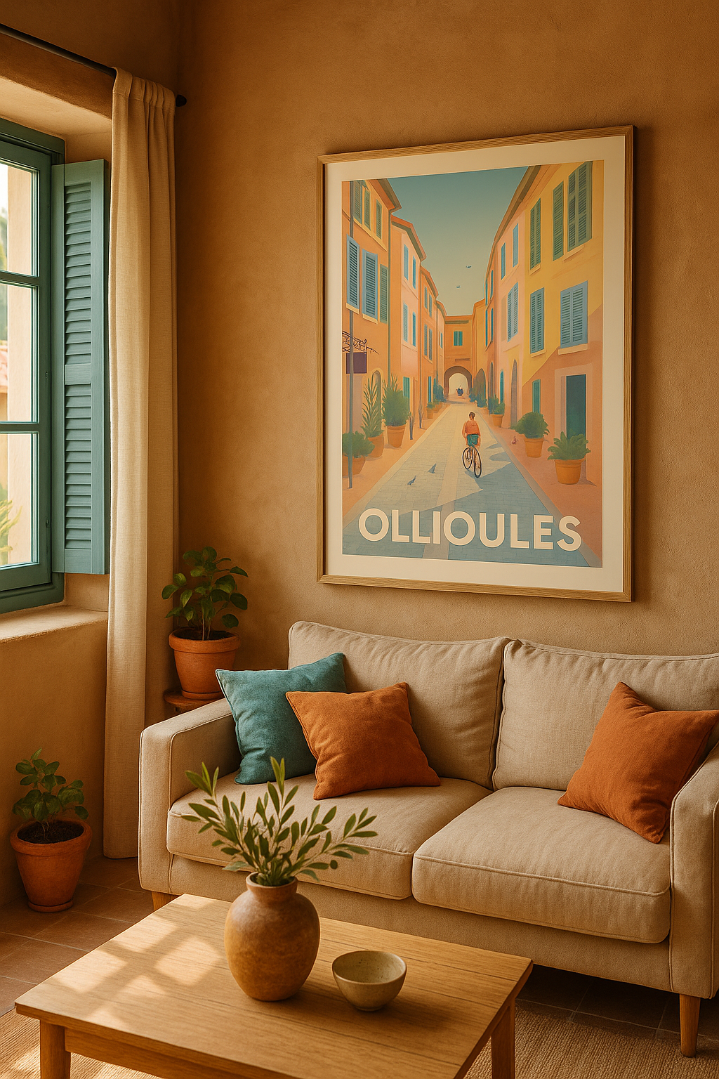 Affiche Ollioules — L'évasion douce au cœur des ruelles ensoleillées · poster d'art de Ollioules
