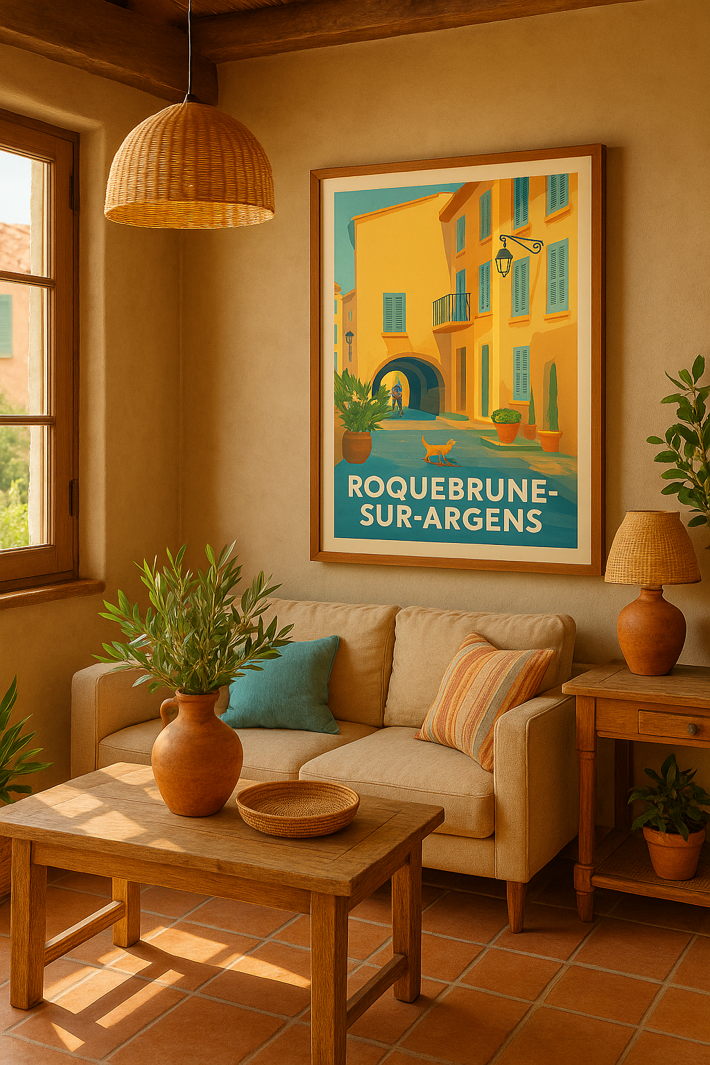 Affiche Roquebrune-sur-Argens — Charme et sérénité provençale · poster d'art de Roquebrune-sur-Argens