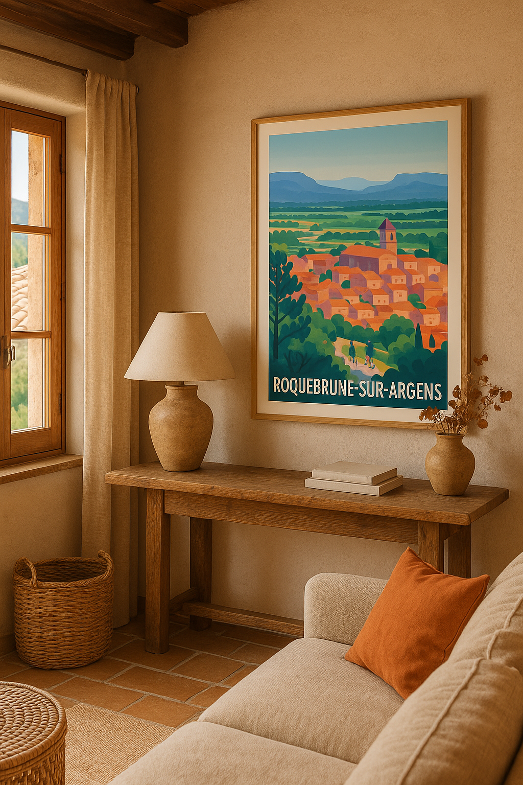 Affiche Roquebrune-sur-Argens — Charme Provençal et Douceur de Vivre · poster d'art de Roquebrune-sur-Argens