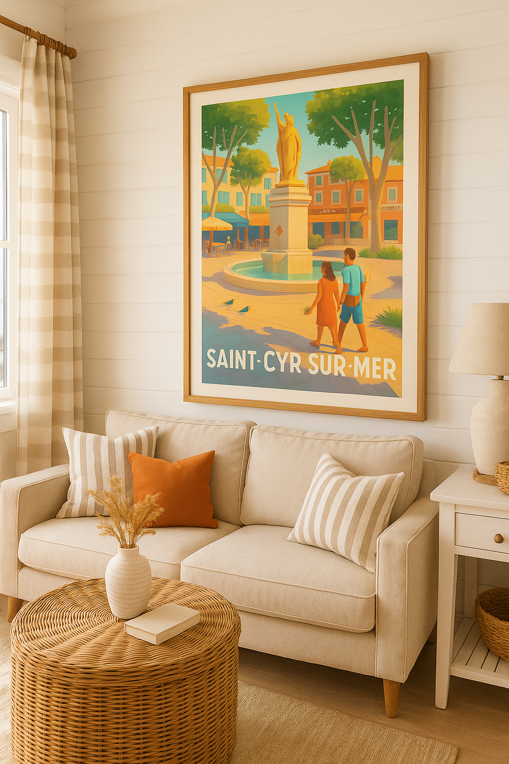 Affiche Saint-Cyr-sur-Mer — Charme Provençal ensoleillé · poster d'art de Saint-Cyr-sur-Mer