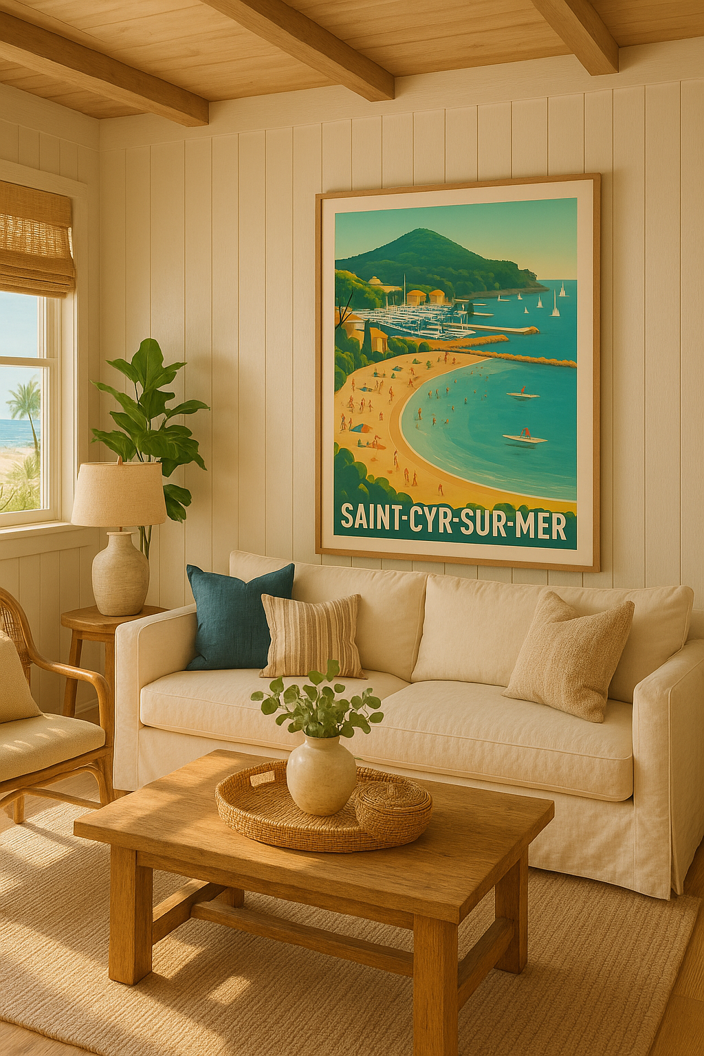 Affiche Saint-Cyr-sur-Mer — Évasion en bord de mer Méditerranéenne · poster d'art de Saint-Cyr-sur-Mer