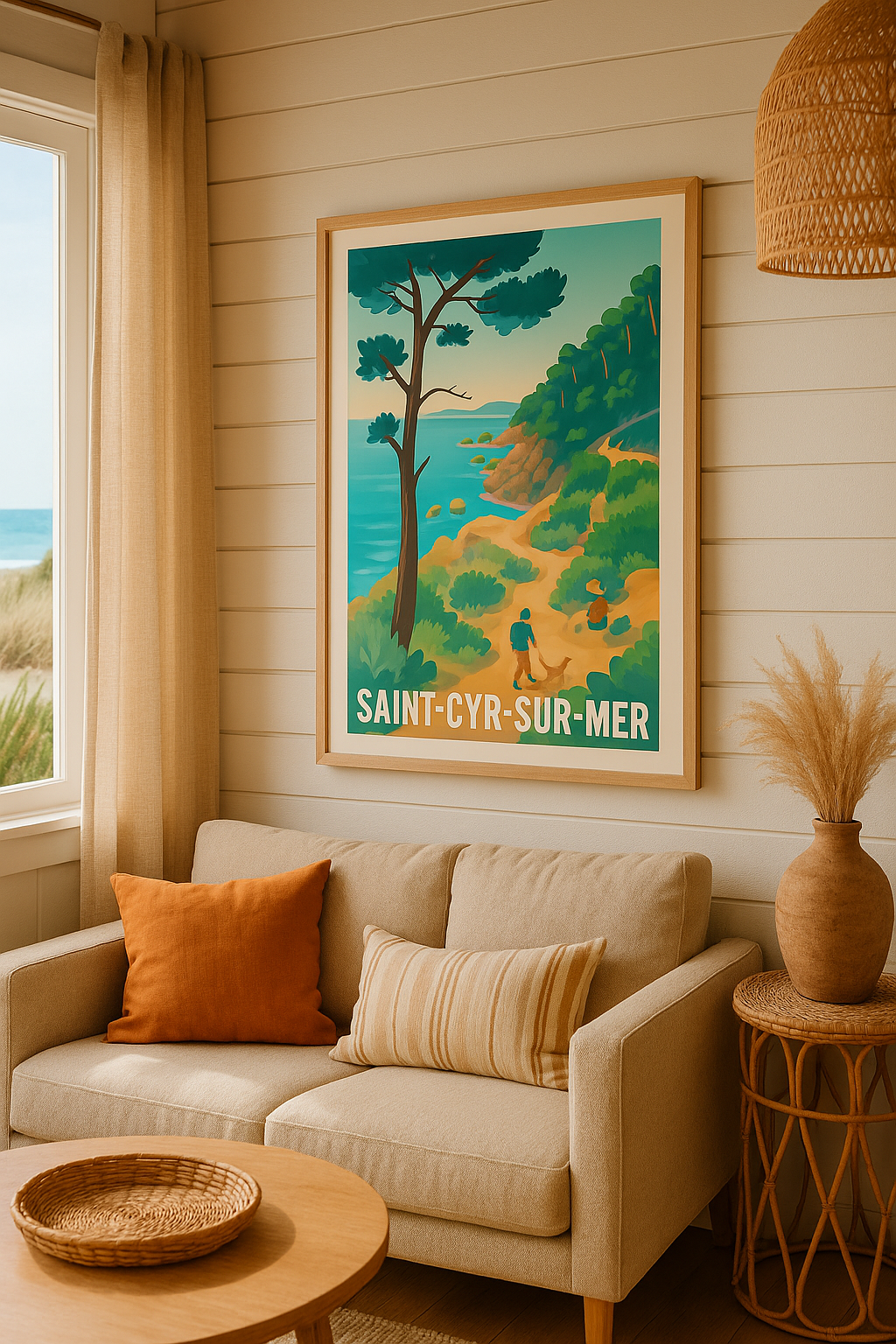 Affiche Saint-Cyr-sur-Mer — Évasion et nature en Méditerranée · poster d'art de Saint-Cyr-sur-Mer