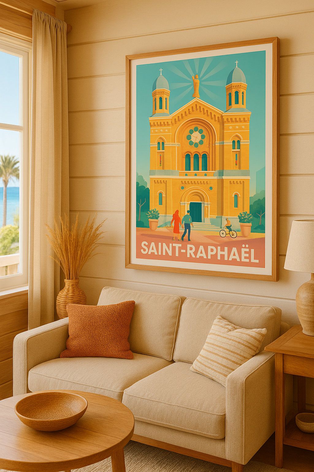 Affiche Saint-Raphaël — Charme et sérénité en Azur · poster d'art de Saint-Raphaël