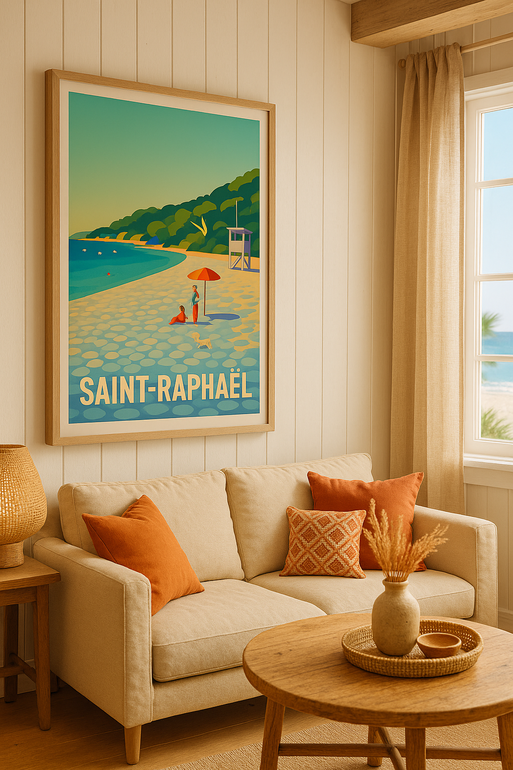 Affiche Saint-Raphaël — Douceur méditerranéenne en bord de mer · poster d'art de Saint-Raphaël