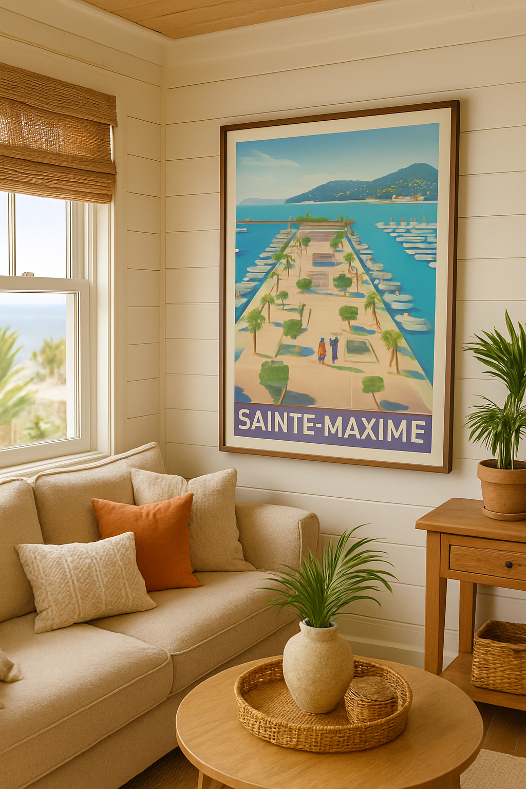 Affiche Sainte-Maxime — Escapade Méditerranéenne en Bord de Mer · poster d'art de Sainte-Maxime