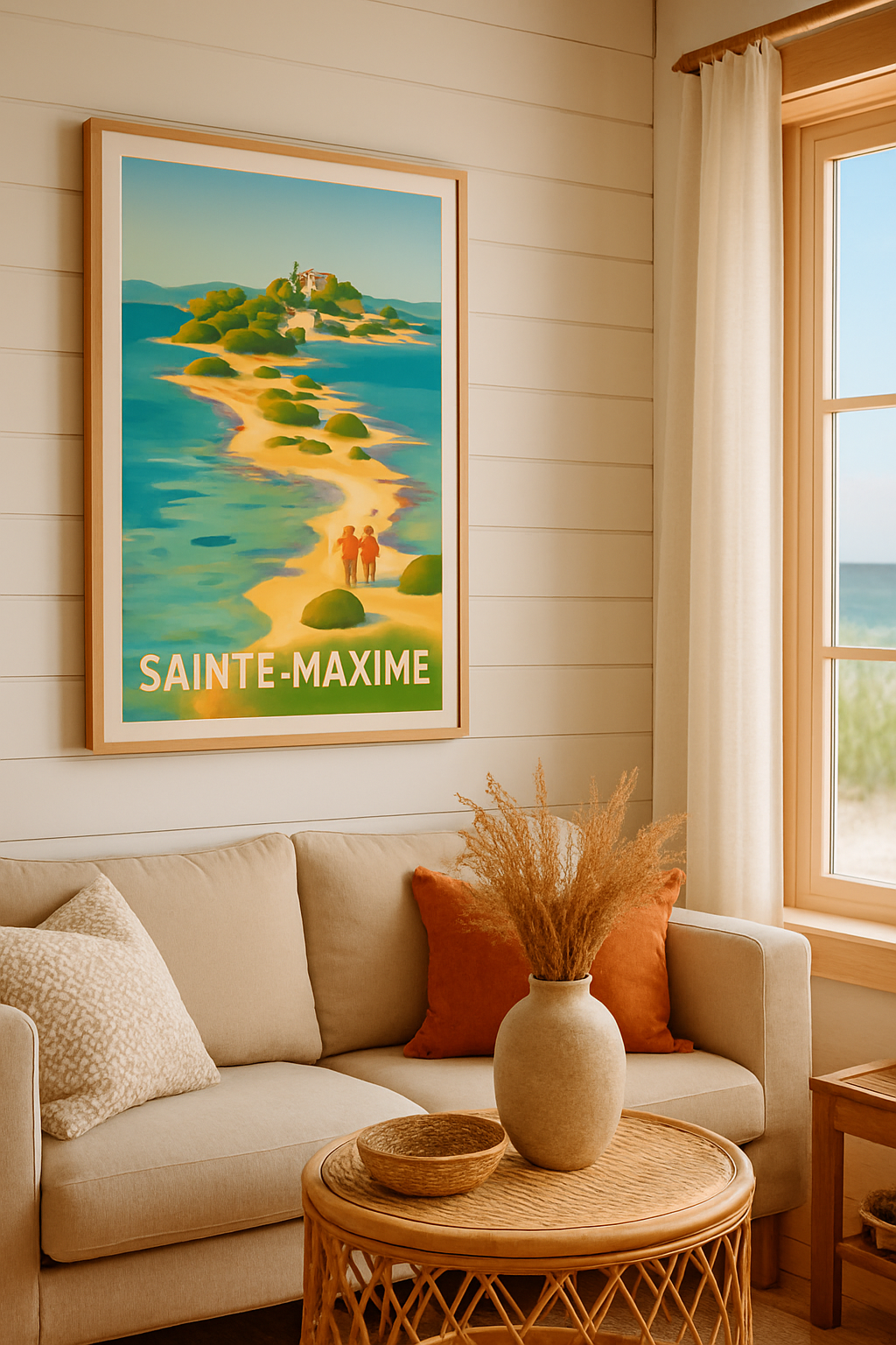 Affiche Sainte-Maxime — Escapade romantique sur la Côte d'Azur · poster d'art de Sainte-Maxime