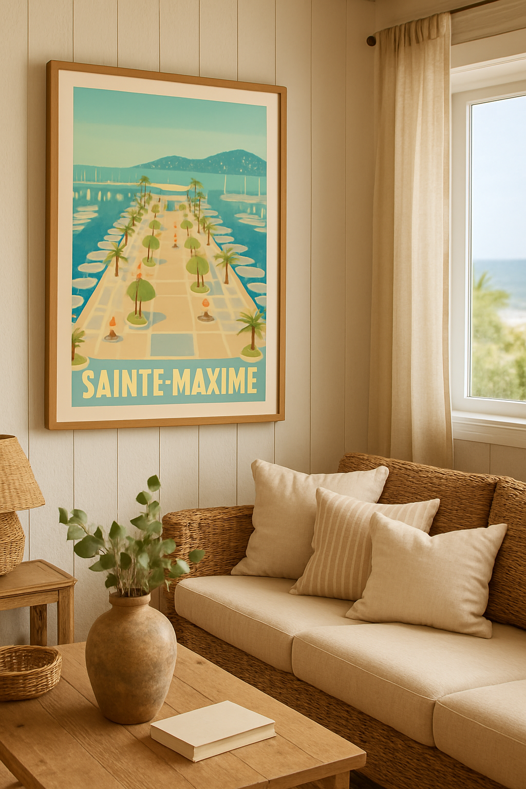 Affiche Sainte-Maxime — L'élégance du port méditerranéen · poster d'art de Sainte-Maxime