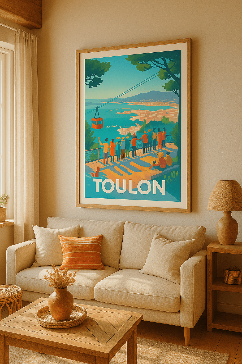 Affiche Toulon - Vue panoramique sur la Méditerranée - Afich