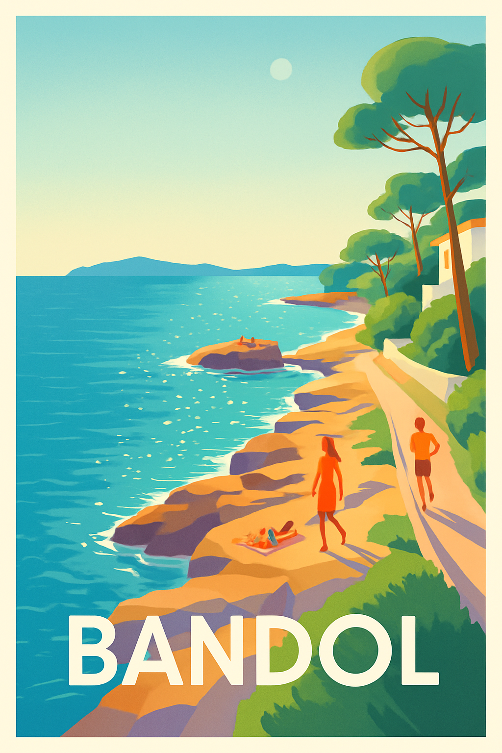 Affiche Bandol — Évasion en bord de mer · poster d'art de Bandol