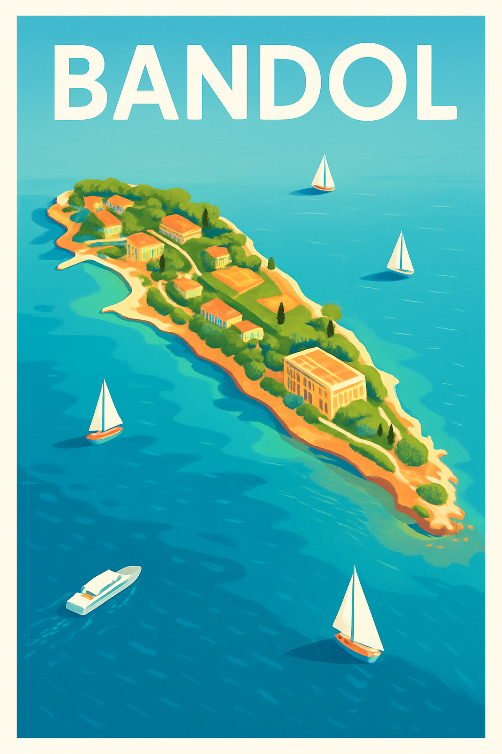 Affiche Bandol — L'Île Enchantée Méditerranéenne · poster d'art de Bandol