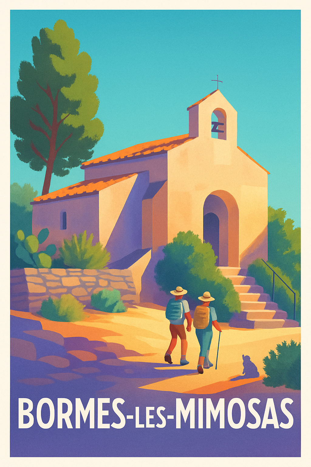 Affiche Bormes-les-Mimosas — L'escapade provençale authentique · poster d'art de Bormes-les-Mimosas