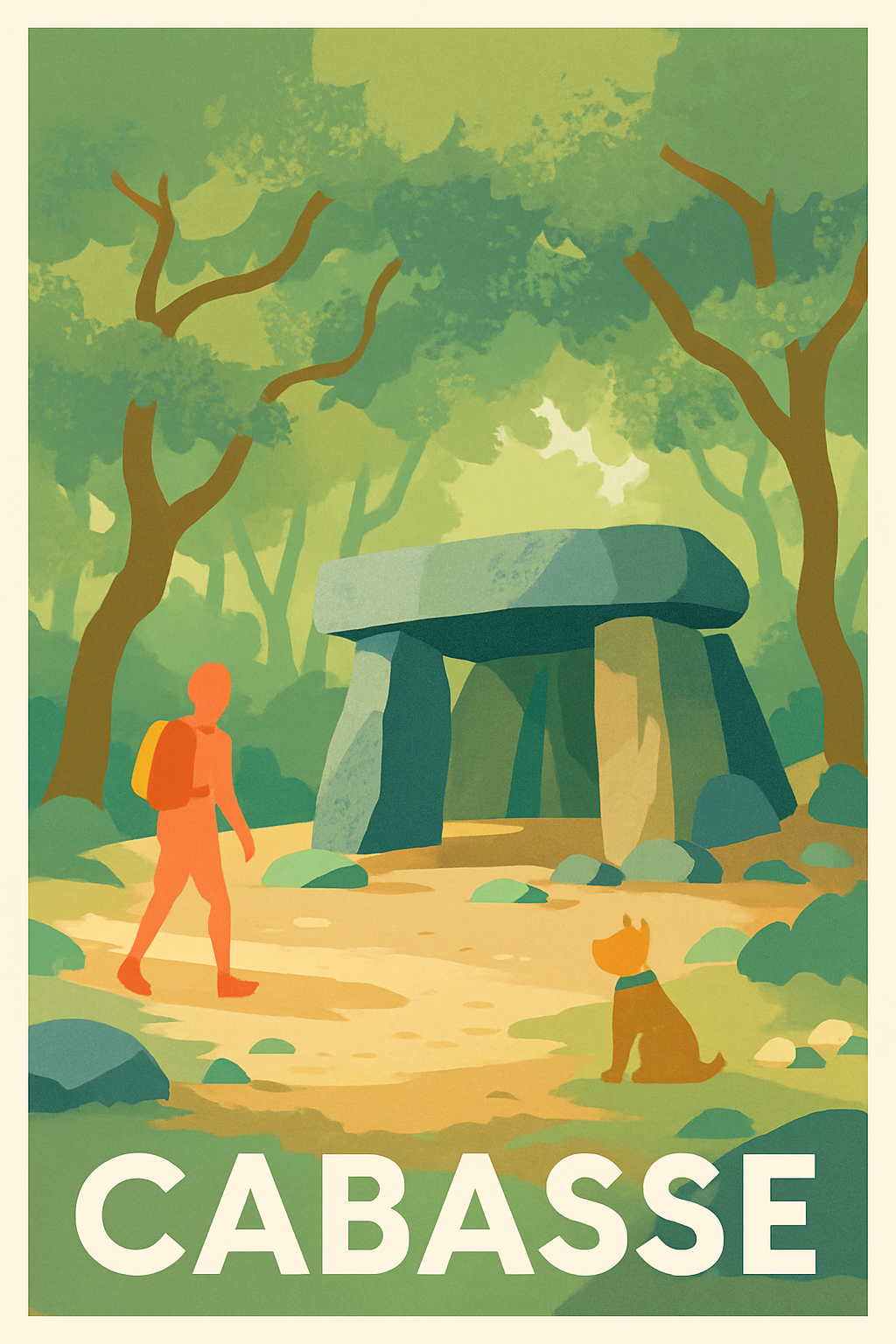 Affiche Cabasse — Découverte nature et mystères anciens · poster d'art de Cabasse